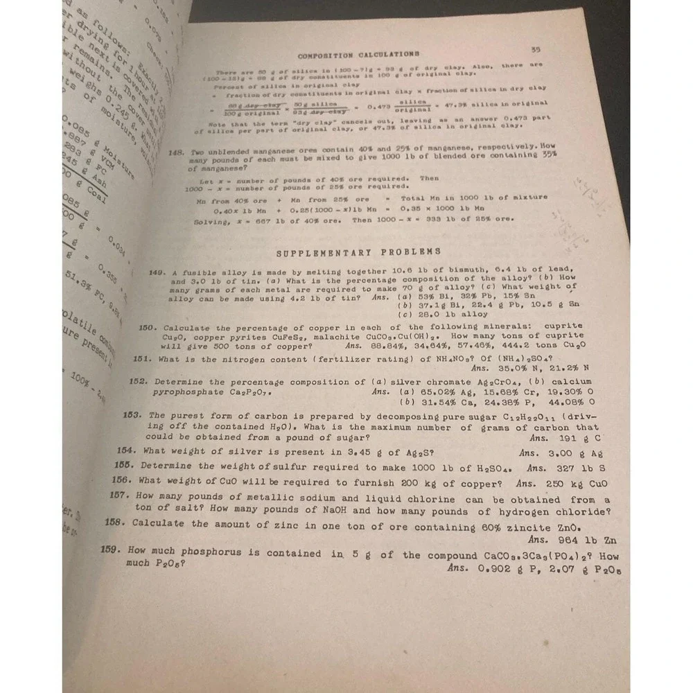 Schaum's Outline Theory & Problem for Student College Chemistry 1945 2nd Edition